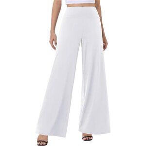 Wide Leg Palazzo Pants for Women White